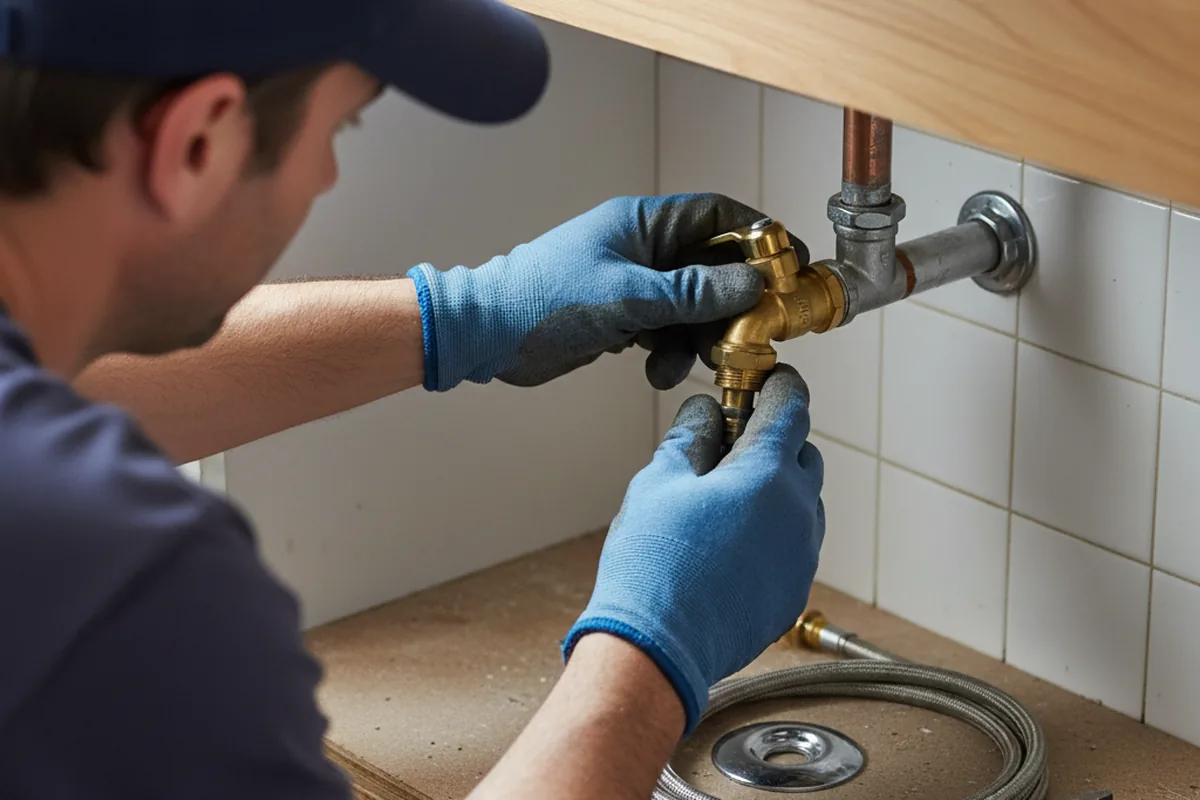 Shutoff valve and fitting work during Burst Pipe Repair in West Hamlin